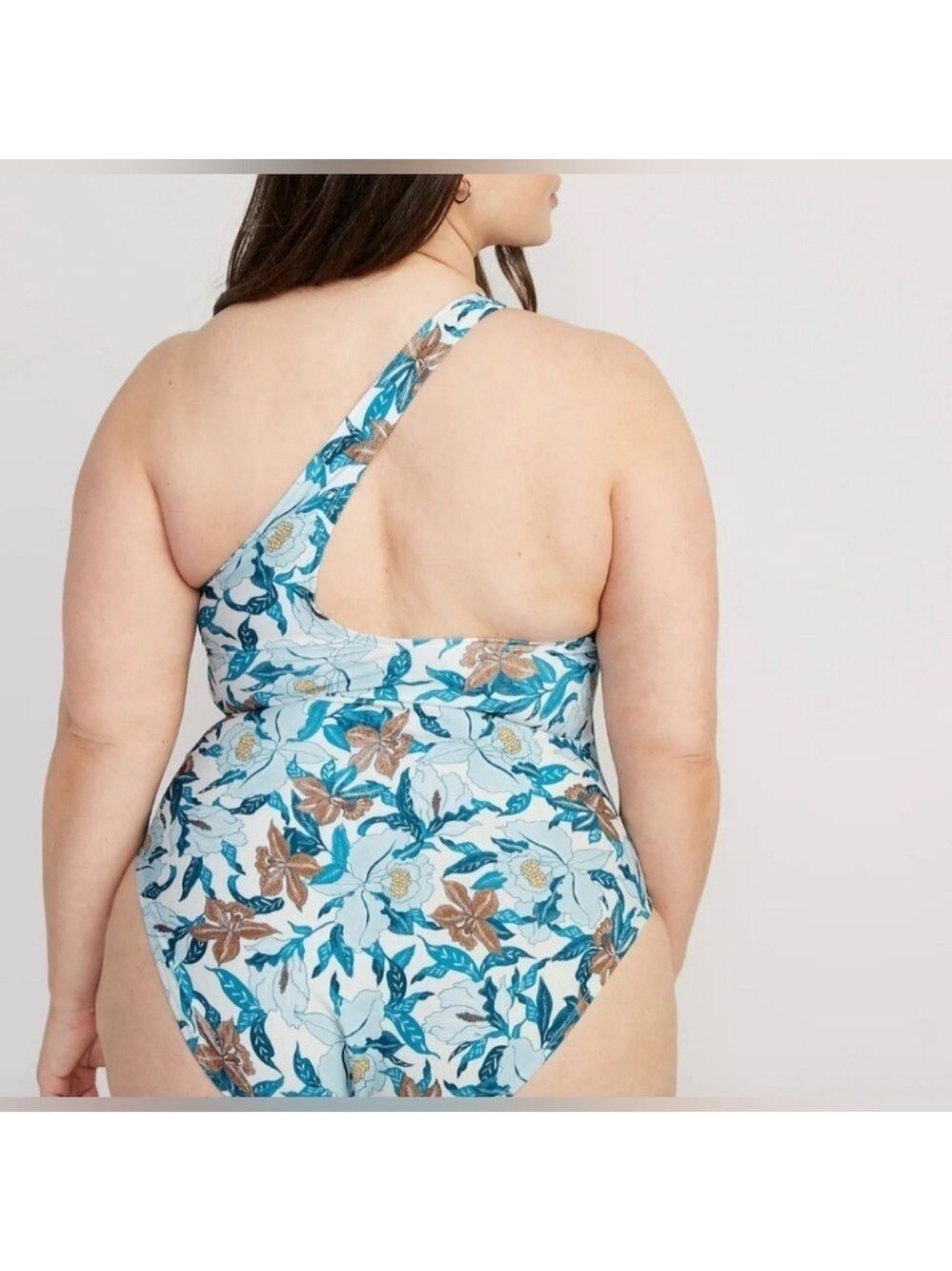 Old Navy Floral One Shoulder Hawaiian Print One Piece Summer Beach Swimsuit 2X - Picture 2 of 3
